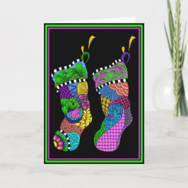 Strümpfe der WeihnachtsDrehung Feiertagskarte