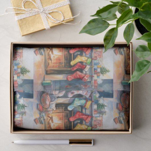 Strümpfe, die durch das Feuer hungen Seidenpapier (Geschenk)