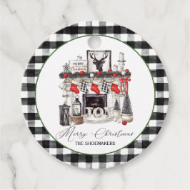 Strümpfe in Rot und Weiß Geschenkanhänger