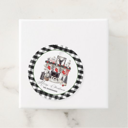 Strümpfe in Rot und Weiß Geschenkanhänger (Beispiel)