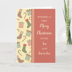 Strümpfe Son und Sohn im Gesetz Weihnachten Karte