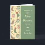 Strümpfe Son und Sohn im Gesetz Weihnachten Karte<br><div class="desc">Frohe Weihnachten für Sohn und Sohn in der Rechtskarte mit niedlichen Strümpfen,  Geschenken und Süßspeisen Muster und nachdenkliche Vers.</div>
