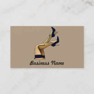 Strümpfe und blauer Stilett-Heels Visitenkarte