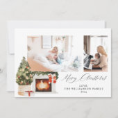 Strümpfe und Foto für Weihnachtsbaumen Einladung (Vorderseite)