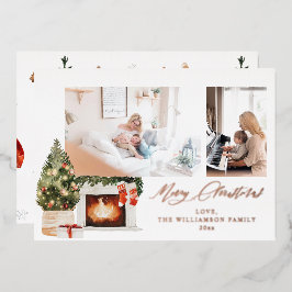 Strümpfe und Foto für Weihnachtsbaumen Folieneinladung