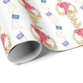 Strümpfe und Garland Geschenkpapier (Rolleneckpunkt)
