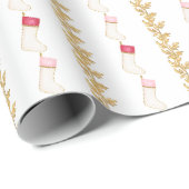 Strümpfe und Garland Geschenkpapier (Rolleneckpunkt)