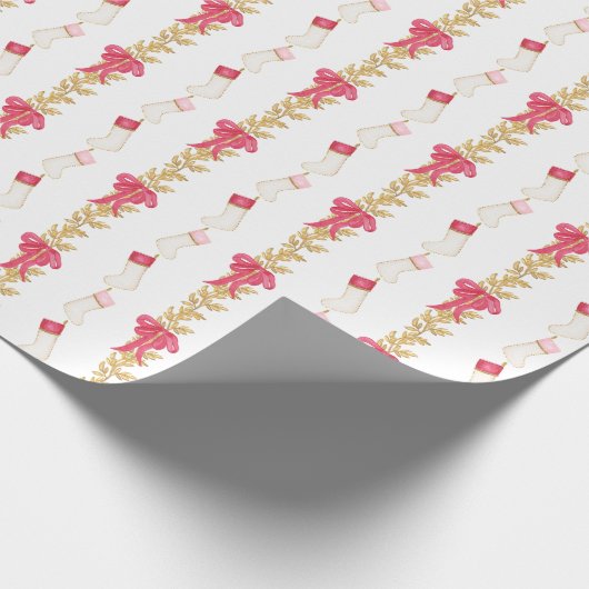 Strümpfe und Garland Geschenkpapier (Ecke)
