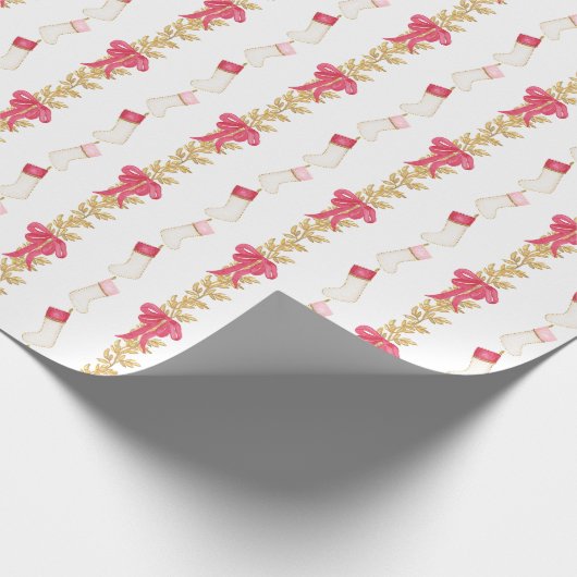 Strümpfe und Garland Geschenkpapier (Ecke)