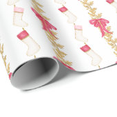 Strümpfe und Garland Geschenkpapier (Rolleneckpunkt)