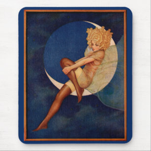 Strumpfhose und schöne Frau auf dem Mond Mousepad