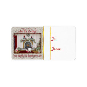 Strumpfs Hung Goat Weihnachtsgeschenk Tag Sticker Adressaufkleber
