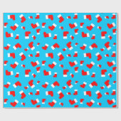 Strumpfs Muster Weihnachtsfeiertag Festlicher Spaß Geschenkpapier (Flach)