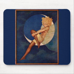 Strumpfwaren und schöne Frauen auf dem Mond der 19 Mousepad