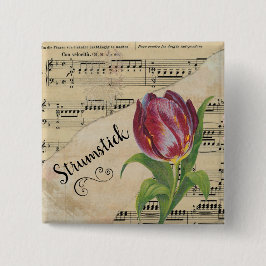 Strumstick Elegant Tulip Vintage Noten Button