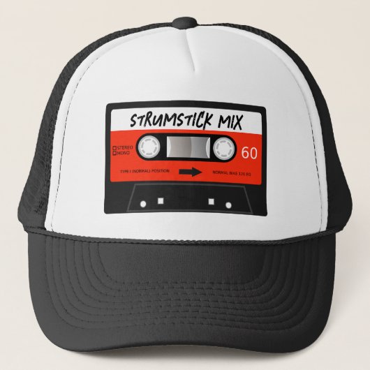 Strumstick Mixtape Retro Red Vintag Cassette Truckerkappe (Vorderseite)