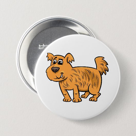 Struppiger orangefarbener Welpe Button (Vorne & Hinten)