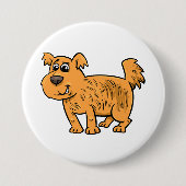 Struppiger orangefarbener Welpe Button (Vorderseite)