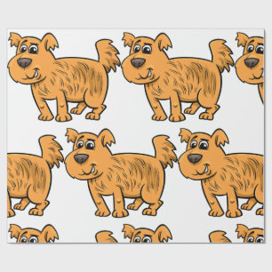 Struppiger orangefarbener Welpe Geschenkpapier