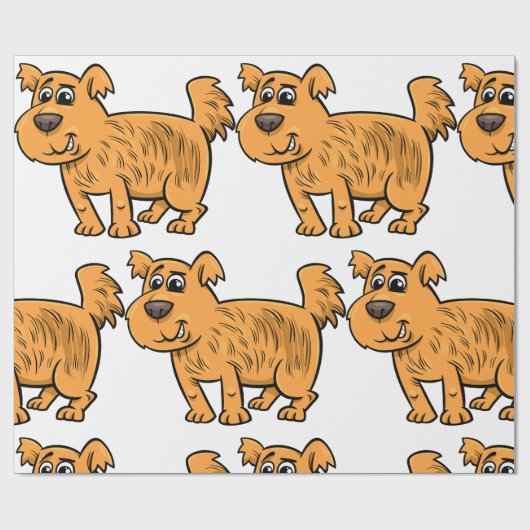 Struppiger orangefarbener Welpe Geschenkpapier (Flach)