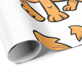 Struppiger orangefarbener Welpe Geschenkpapier (Rolleneckpunkt)