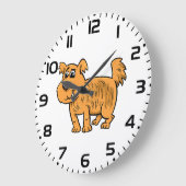 Struppiger orangefarbener Welpe Große Wanduhr (Winkel)