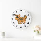 Struppiger orangefarbener Welpe Große Wanduhr (Zuhause)