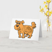 Struppiger orangefarbener Welpe Karte (Gelbe Blume)