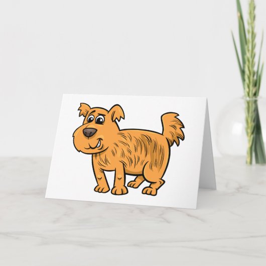 Struppiger orangefarbener Welpe Karte (Vorderseite)