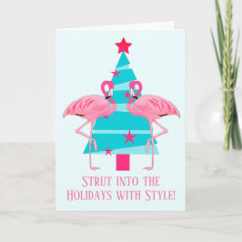 Strut Into the Holidays with Style Flamingos Feiertagskarte