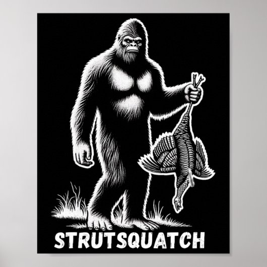 Strutsquatch Bigfoot Sasquatch Funny Jugend Türkei Poster (Vorne)