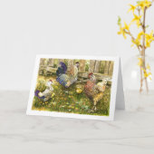Strutting Huhnfamilie Karte (Gelbe Blume)