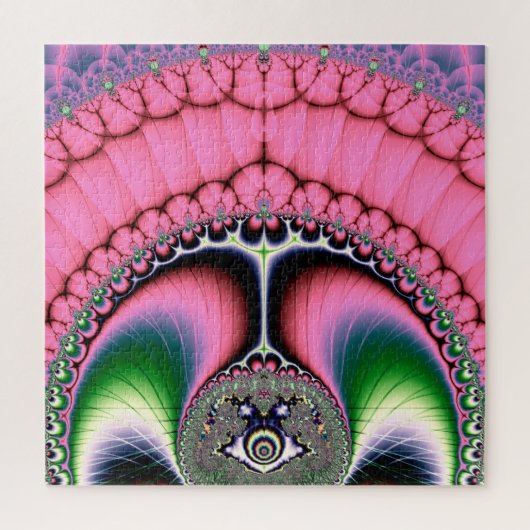 Strutting Peacock Fraktal Abstrakte Kunst Puzzle (Vertikal)