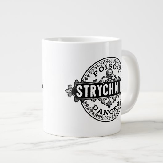 Strychnin Vintag Style Poison Label Jumbo-Tasse (Vorderseite Rechts)
