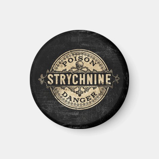 Strychnin Vintag Style Poison Label Magnet (Vorne)