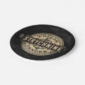 Strychnine-Vintager Art-Gift-Aufkleber Pappteller (Schrägansicht)