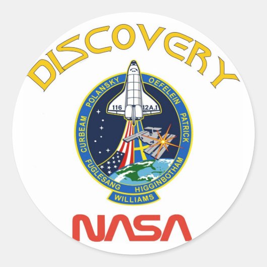 STS 116 Discovery Runder Aufkleber (Vorderseite)