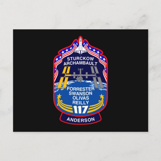 STS 117-Mission-Patch Postkarte (Vorderseite)