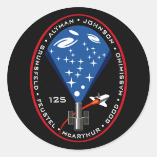 STS 125-Mission-Patch Runder Aufkleber