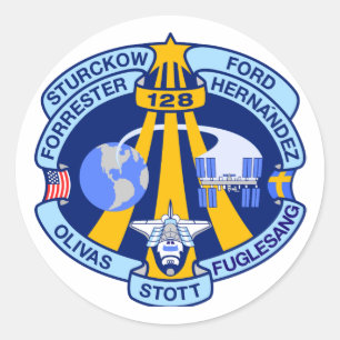 STS-128-Mission-Patch Runder Aufkleber