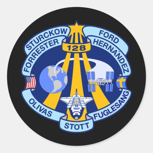 STS-128 RUNDER AUFKLEBER (Vorderseite)