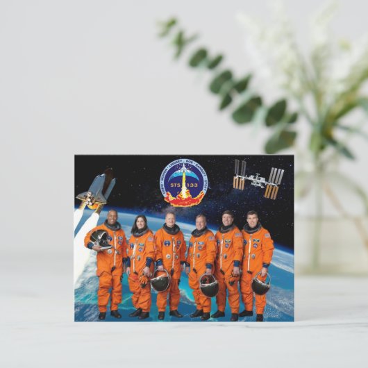 STS 133 CREW POSTKARTE (Stehend Vorderseite)