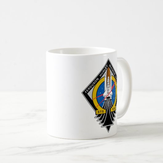 STS 135 Atlantis Endflug Kaffeetasse (VorderseiteRechts)