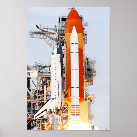 STS-135 Space Shuttle Atlantis Side Foto Launch Poster (Vorne)