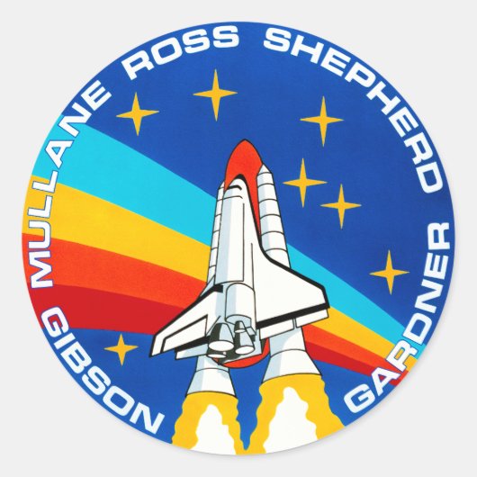 STS-27-Mission-Insignien Nasa-Logo Runder Aufkleber (Vorderseite)