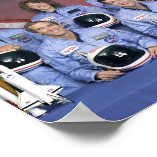 STS-51L Space Shuttle Challenger Crew Portrait Poster (Ecke)