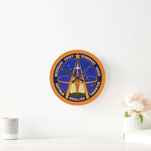Sts-61-Mission-Patch Runde Wanduhr (Zuhause)