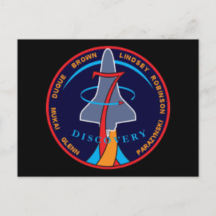 STS-95-Patch für die Raumfährenentdeckung Postkarte