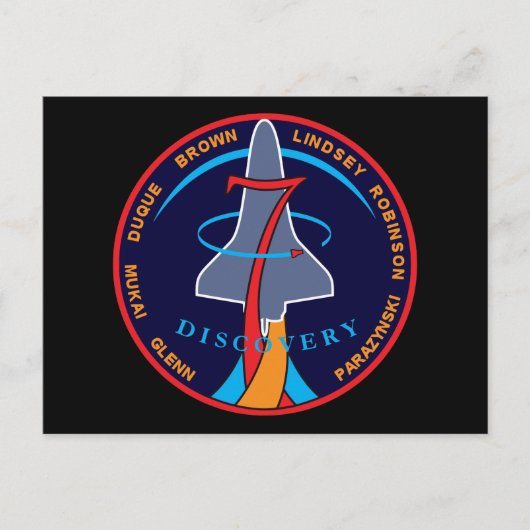 STS-95-Patch für die Raumfährenentdeckung Postkarte (Vorderseite)