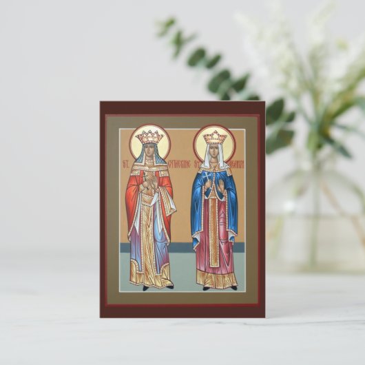 Sts. Catherine und Alexandra Prayer Cards Postkarte (Stehend Vorderseite)
